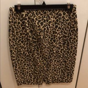 Jcrew animal print pencil skirt size 0